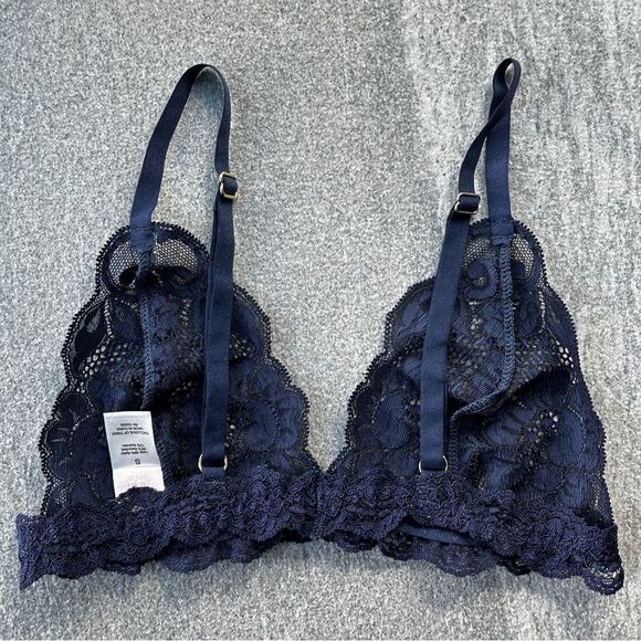 NWOT Revolve x HAH Navy Chi Bralette Adjustable Straps Unpadded Sheer 32-34 B/C - Picture 7 of 15